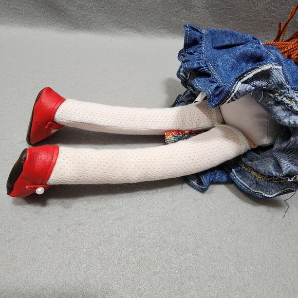 Ty Beanie & Fine Toy Soft Sculpted Plush Dolls Face Body Curly Red Haired Denim - Picture 15 of 16
